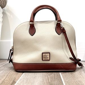 Pebble Grain Zip Zip Satchel